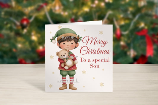 Elf Boy/Girl Christmas card
