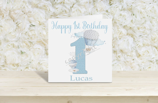 Hot air balloon Number Birthday cards