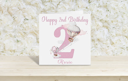 Hot air balloon Number Birthday cards