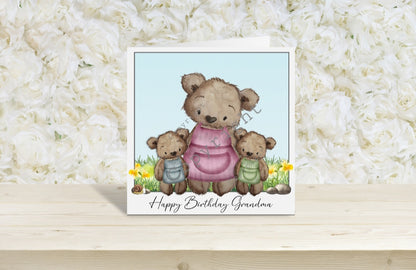 Brown bear Birthday card