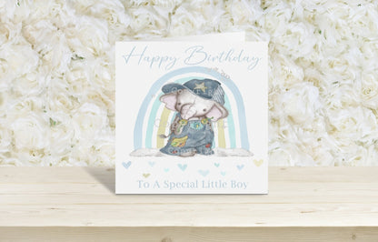 patchwork nelephant birthday card