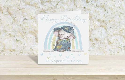 patchwork nelephant birthday card