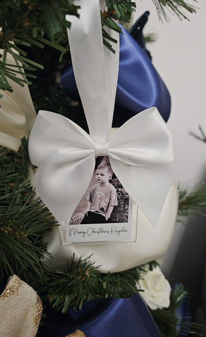 Personalised acrylic Polaroid photo bauble