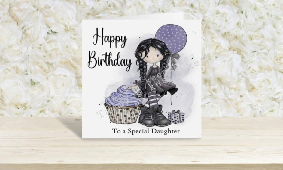 Gothic girl birthday card