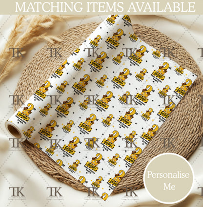 Personalised Digger wrapping paper