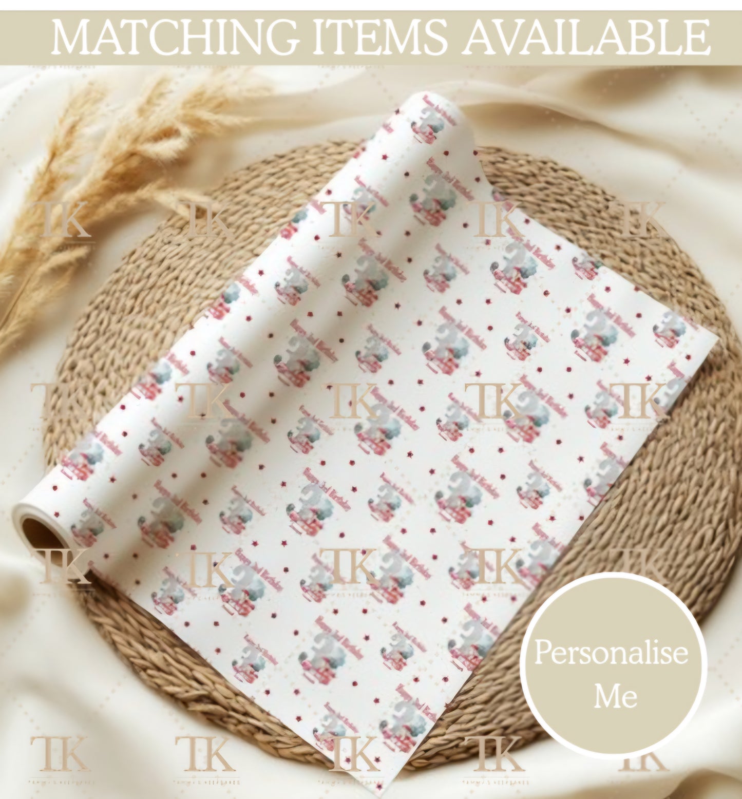 Fire engine number wrapping paper