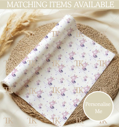 Unicorn number wrapping paper