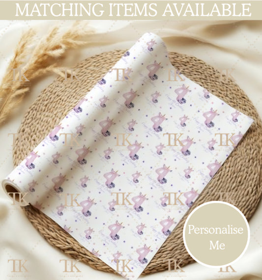 Unicorn number wrapping paper