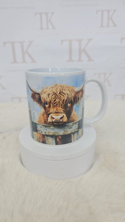 Highland cow mug