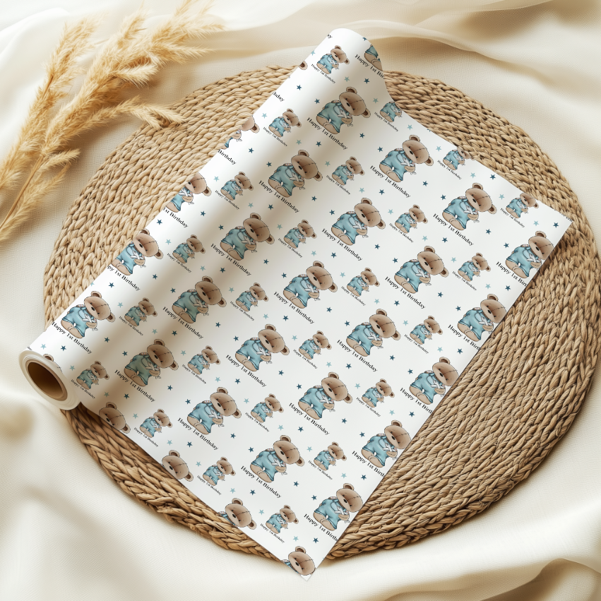 Dungaree bear Wrapping Paper