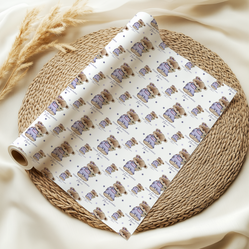 Dungaree bear Wrapping Paper