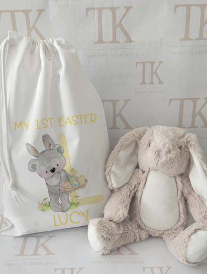 My 1st easter bear drawstring bag