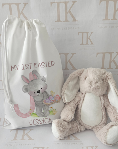 My 1st easter bear drawstring bag