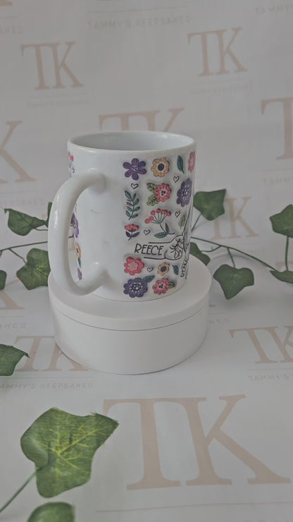 Holding hands personalised mug