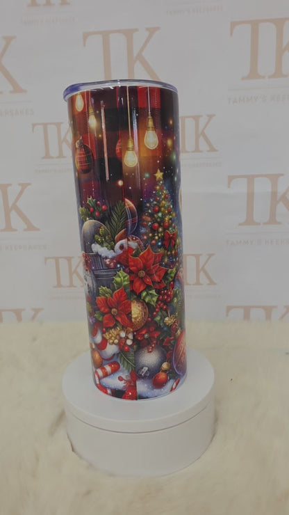 Christmas highland cow tumbler