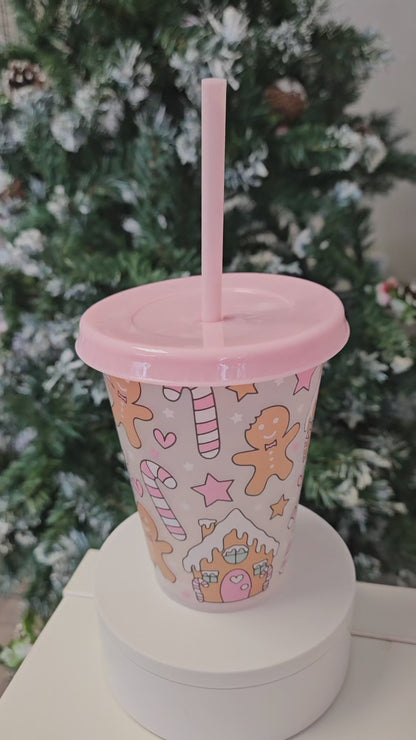 Pink gingerbread cold cup