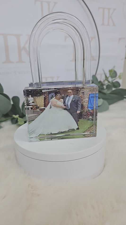 Crystal photo padlock