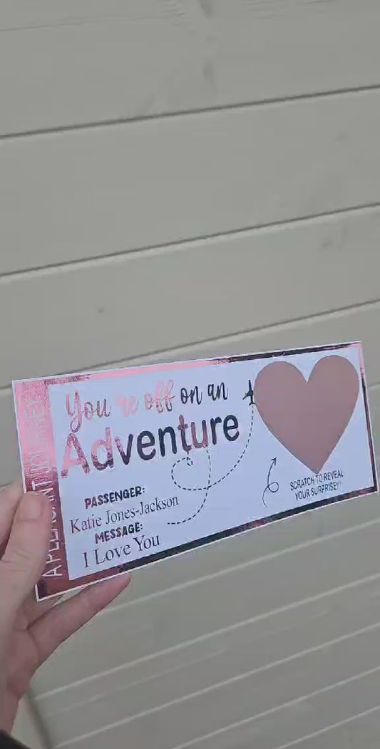 Holiday scratch reveal foil ticket