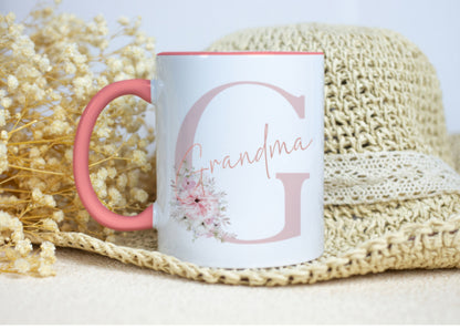 Gran pink handled mug