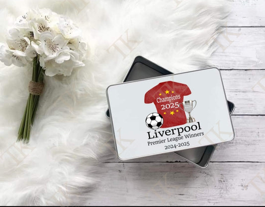 Liverpool champions 2024-2025 aluminium tin with lid