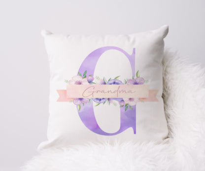 Lilac gran alphabet cushion