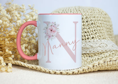 Nan pink handled Mug