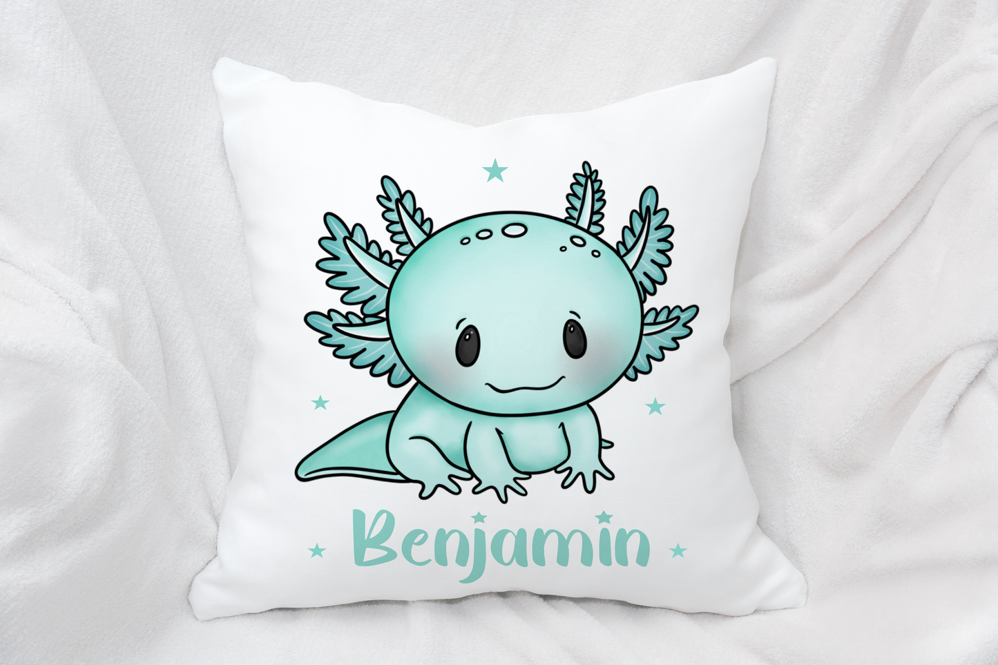 Personalised axolotl cushion